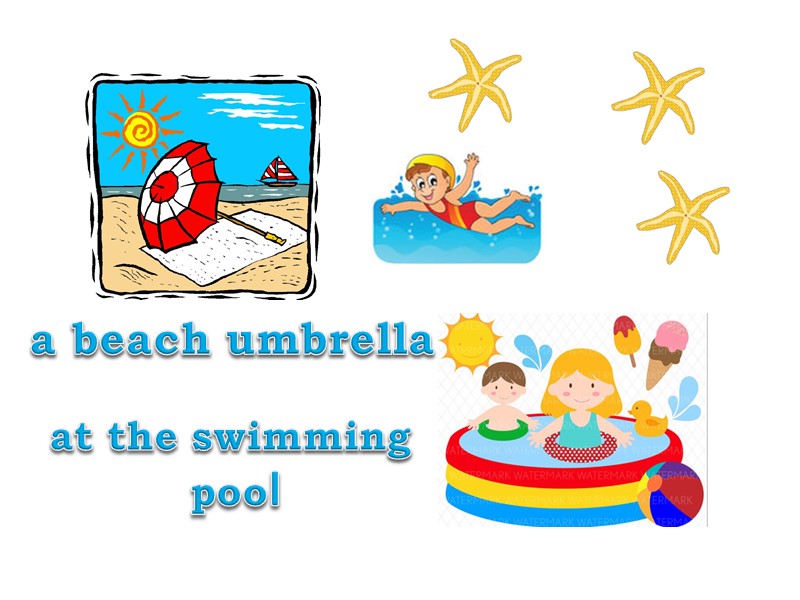 a beach umbrella at the swimming  pool